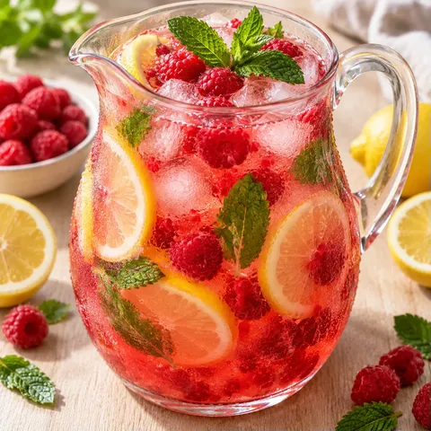 fraîche citron framboises