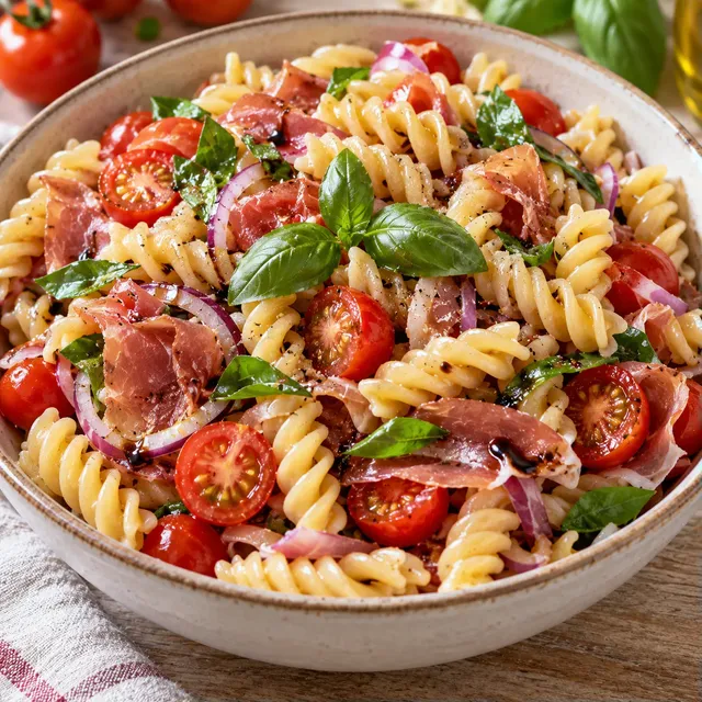 Pâtes jambon tomates