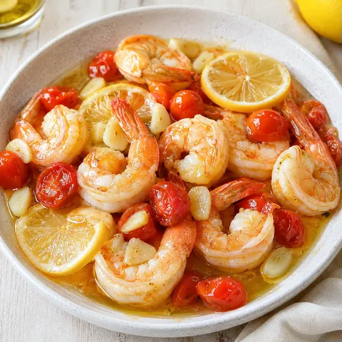 Crevettes Tomates Citron Ail