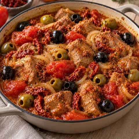 Veau olives pesto doux