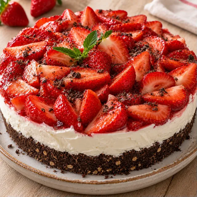 fraises crème sans four
