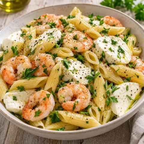 Farfalles crevettes veggies