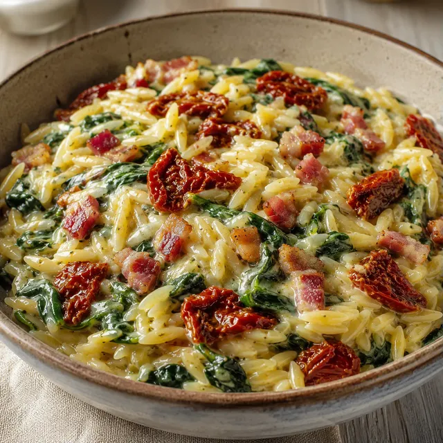 Orzo crémeux épinards