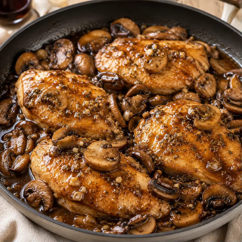 Poulet champignons porto