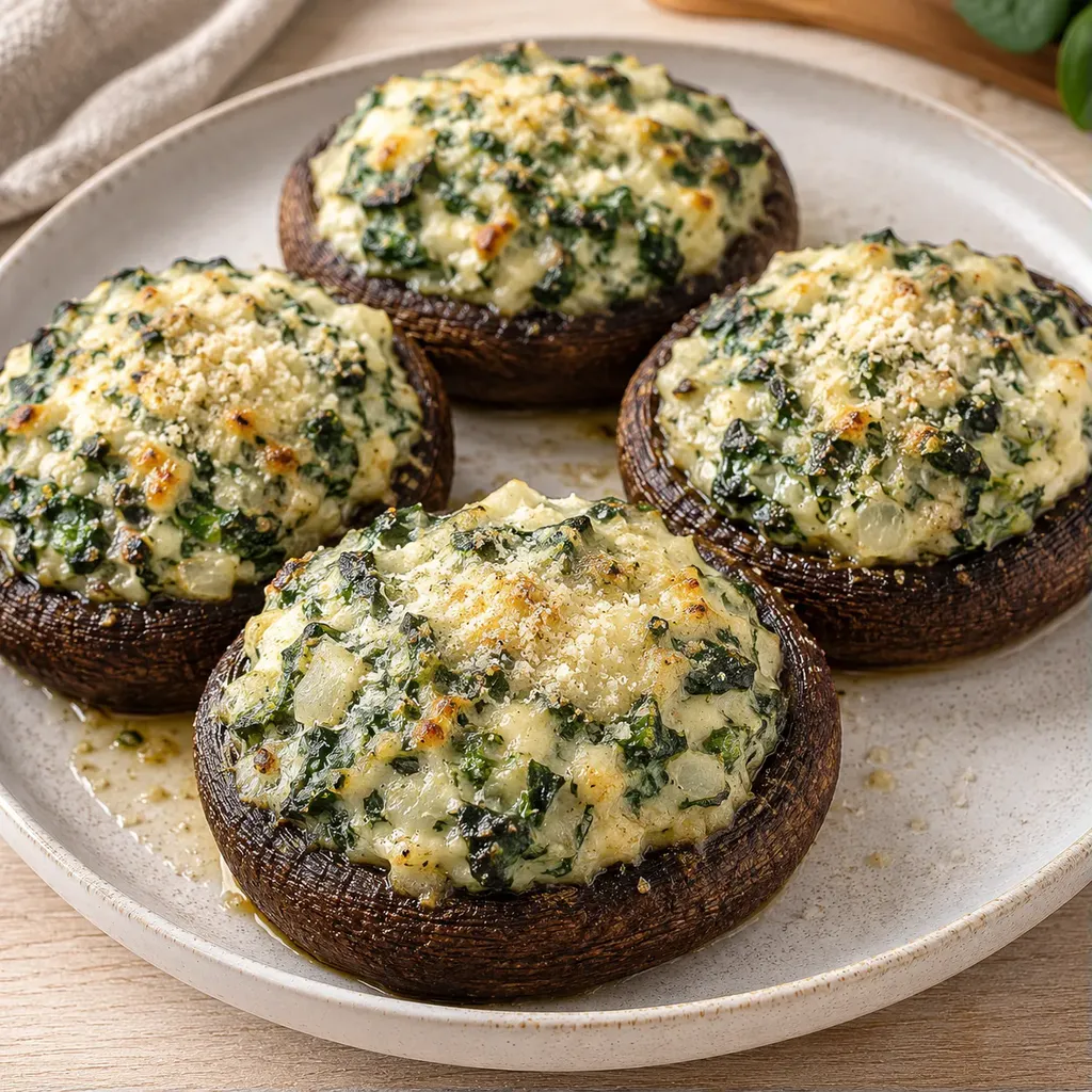Portobellos farcis crémeux