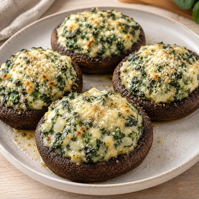 Portobellos farcis crémeux