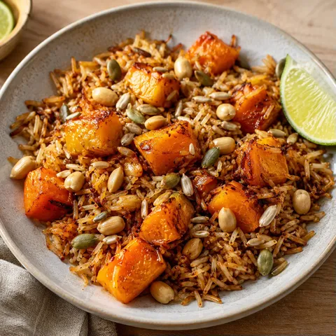 Croustillant curry butternut riz