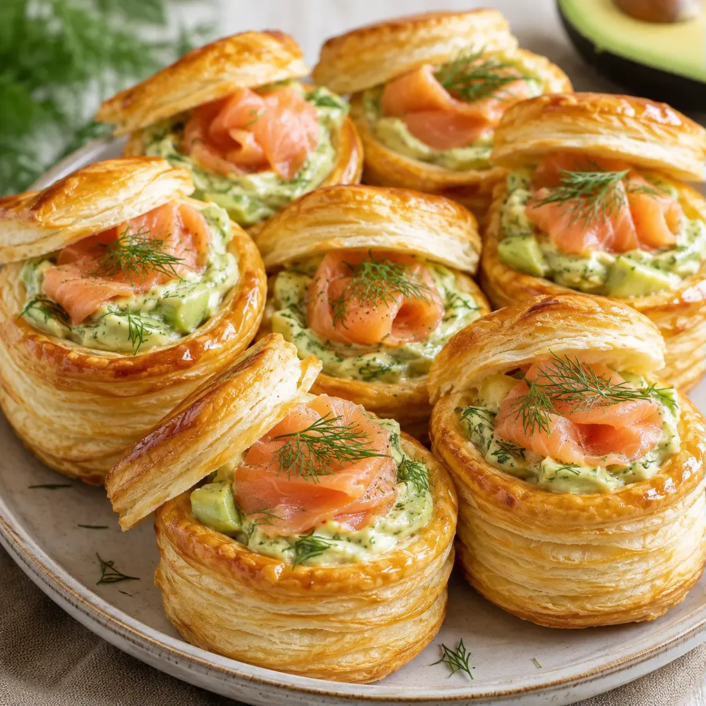 Feuilletés saumon avocat