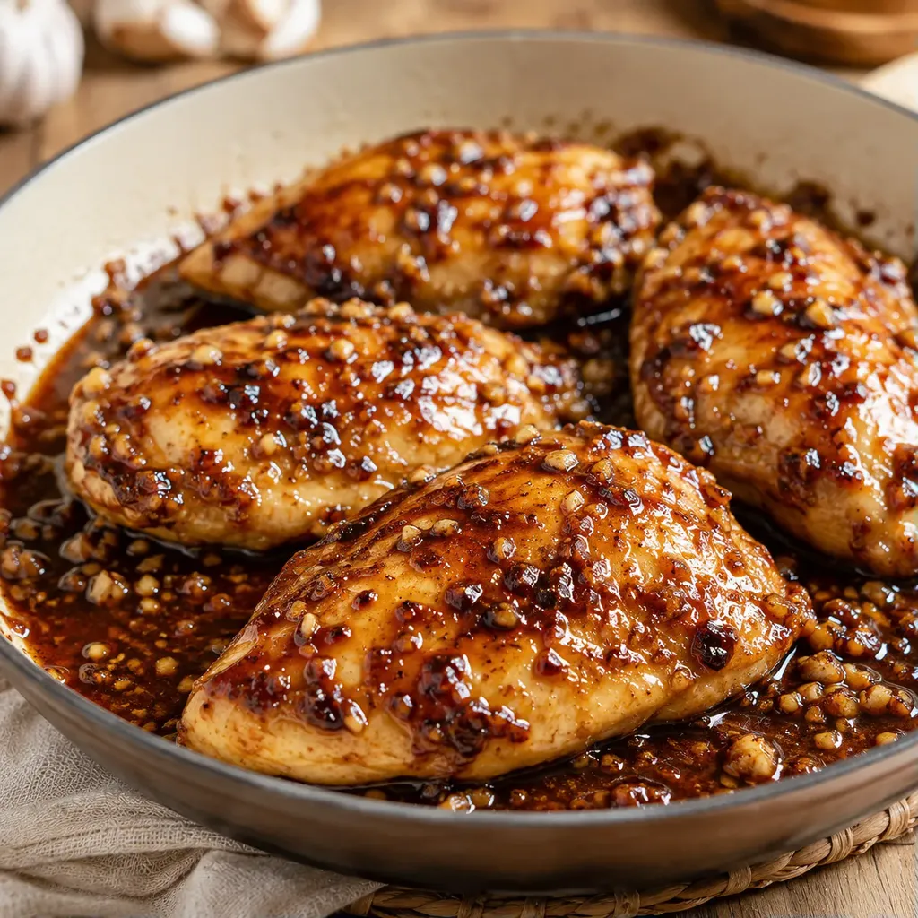 Poulet caramélisé ail