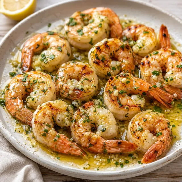 Gambas beurre ail grillées