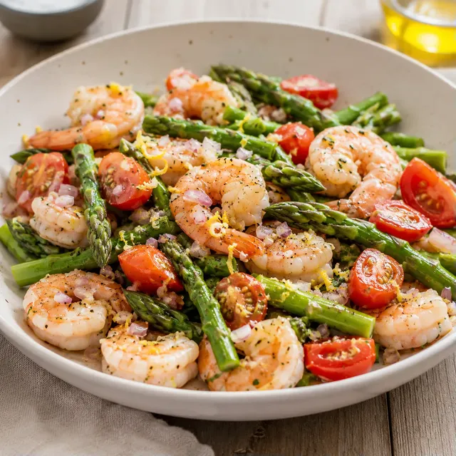 Crevettes asperges citron