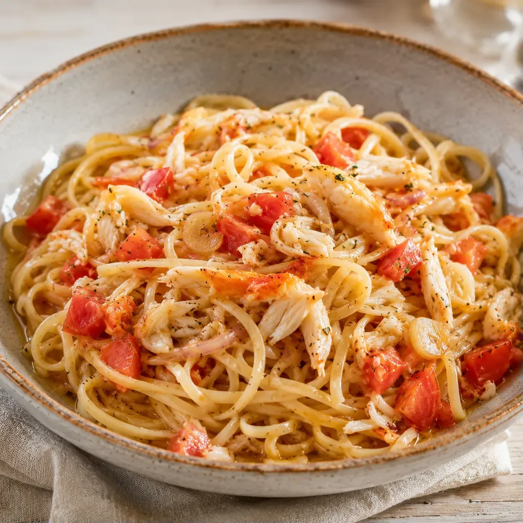 Crabe avec linguine