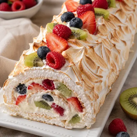 Bûche aux Fruits Meringuée