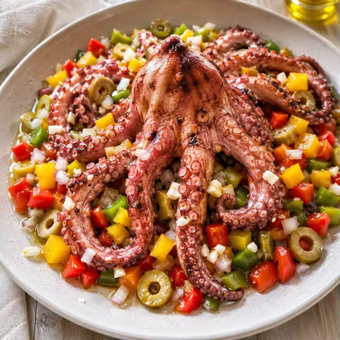 Poulpe aux légumes