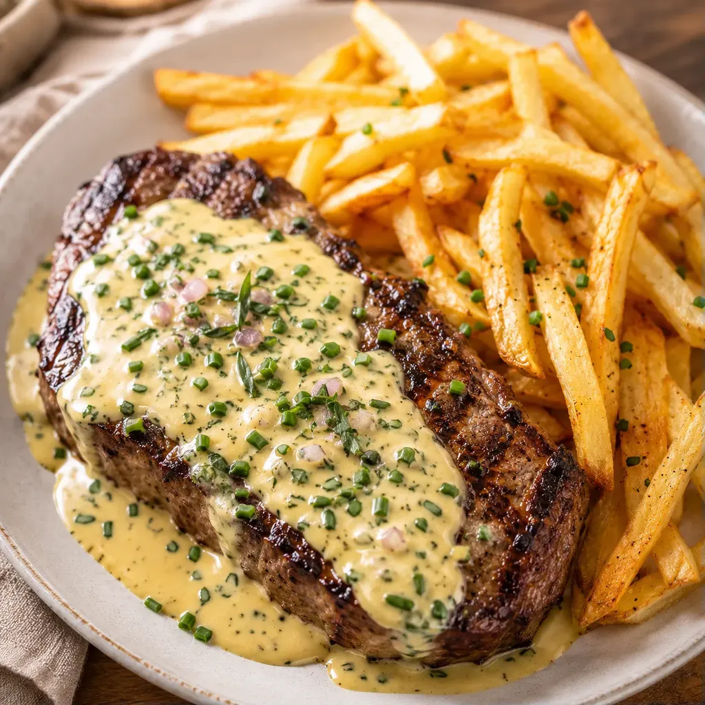 Frites sauce steak