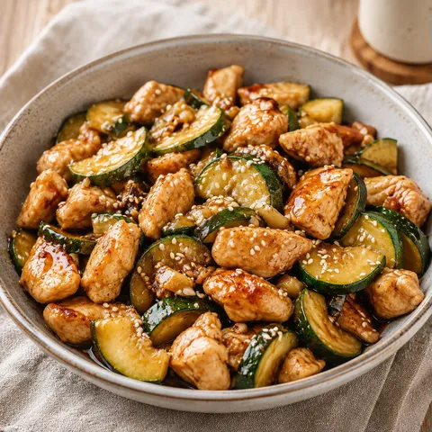 Poulet courgettes soja