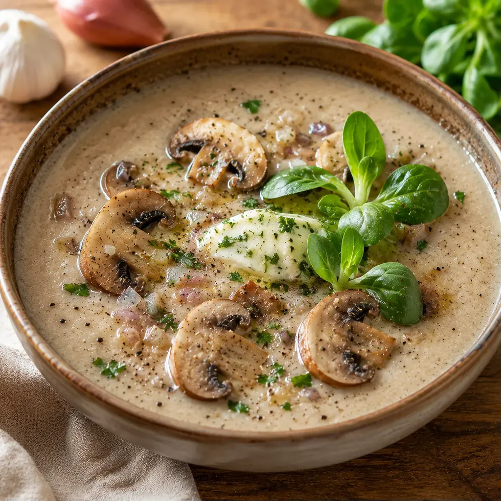 Soupe onctueuse champignons