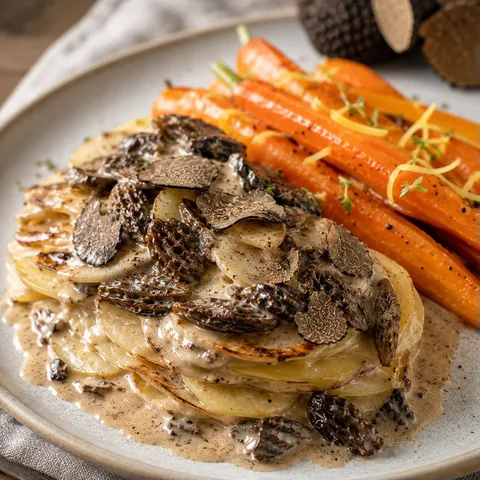 Pommes et Morilles Crémeuses