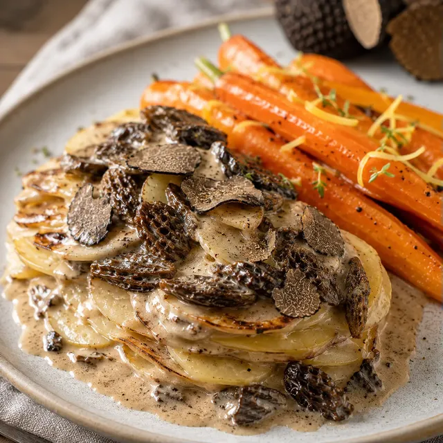Pommes et Morilles Crémeuses