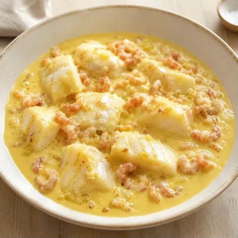 Poisson et Crevettes au Coco et Curry