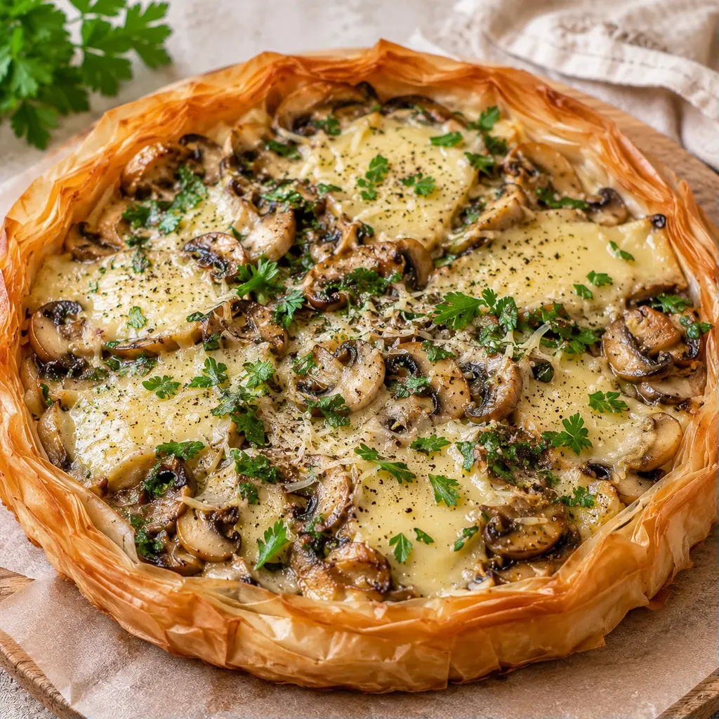 Champignons filo fromage