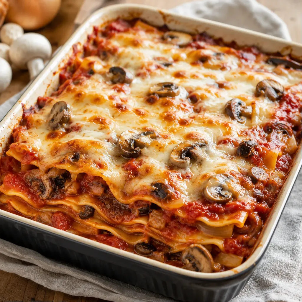 Champignons moelleuses lasagnes
