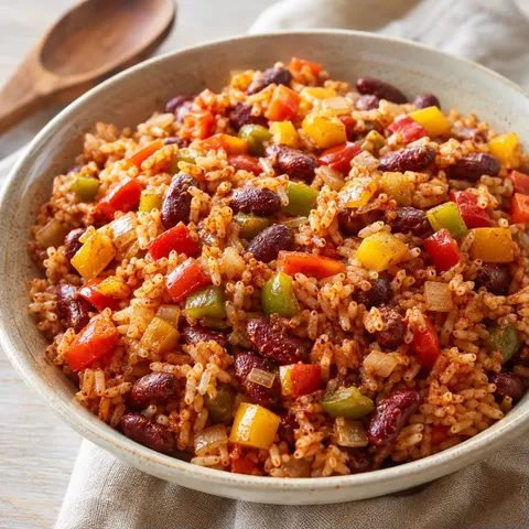 Riz Cajun et Haricots Rouges