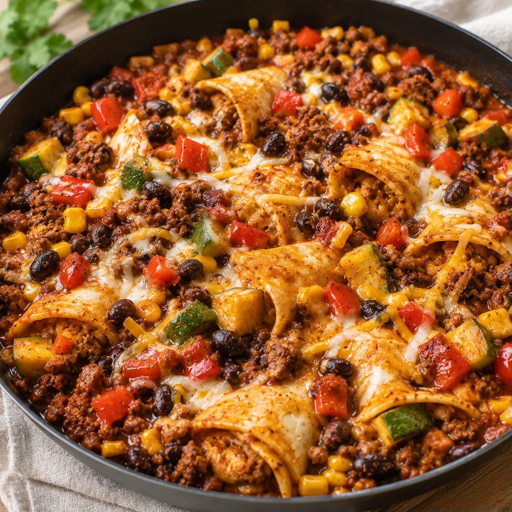 Enchiladas au boeuf à la poêle