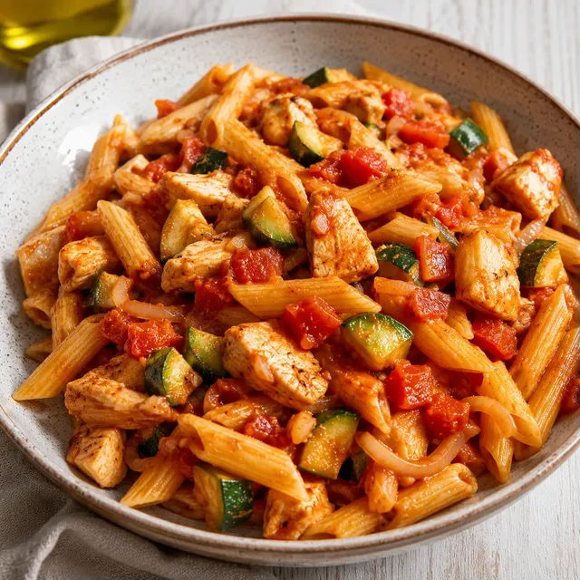 Poulet et Courgettes Pâtes