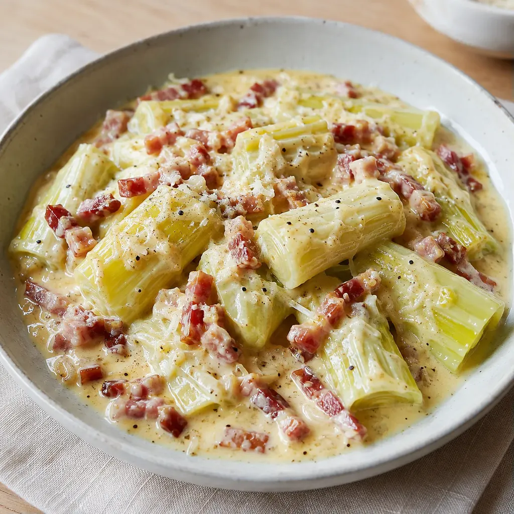 Poireaux à la Carbonara