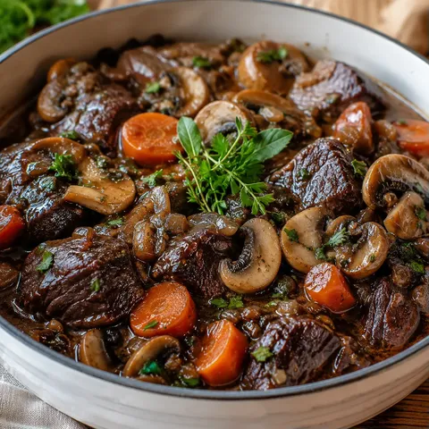 Bœuf et Champignons Mijotés