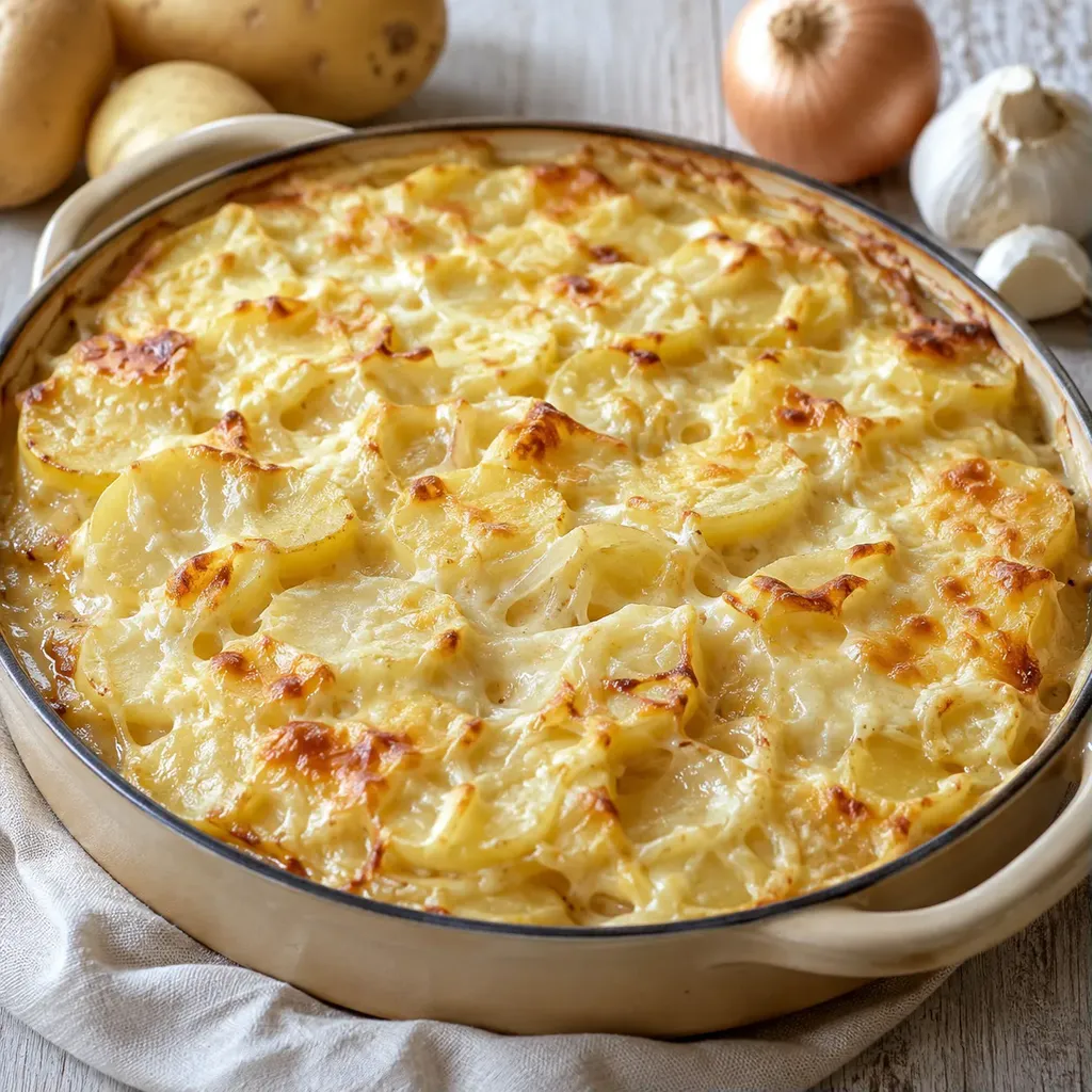 Gratin Pommes, Crème et Camembert