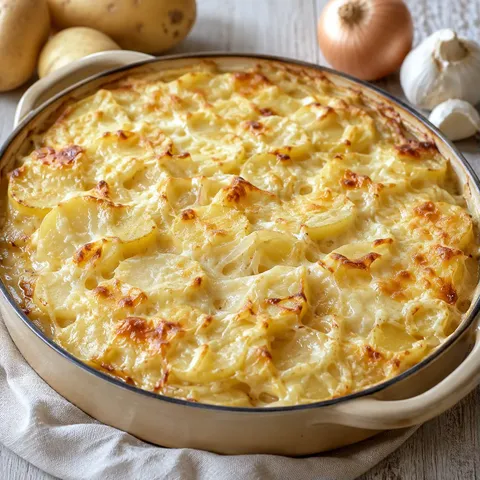 Gratin Pommes, Crème et Camembert