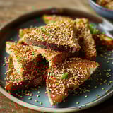 Crevettes et pain sésame