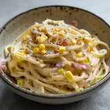 Spaghettonis et maïs façon carbonara