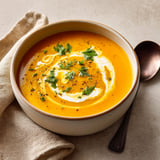 Velouté Gourmand de Potimarron et Châtaignes Rôties.