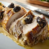 Chapon tendre avec morilles et sauce crémeuse.