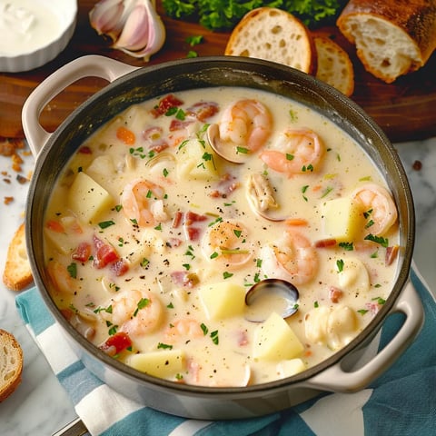 Soupe aux fruits de mer maison