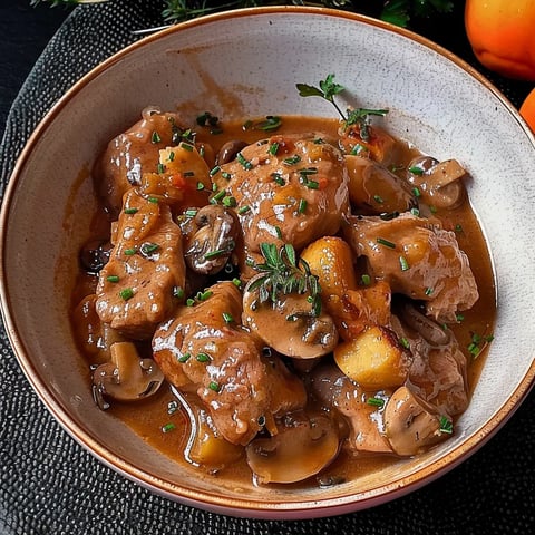 Mijoté de veau aux champignons