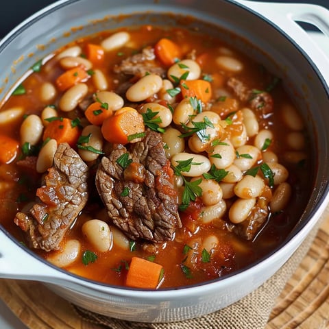 Ragoût de bœuf et haricots blancs parfumé aux épices