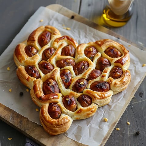 Cœur feuilleté aux knackis pour la Saint-Valentin