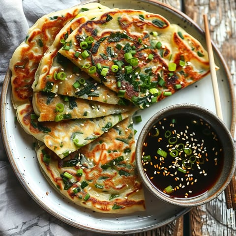 Galettes Coréennes à la Ciboulette Vegan