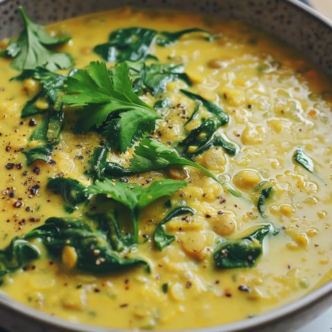 Soupe végétarienne de lentilles et lait de coco exotiques