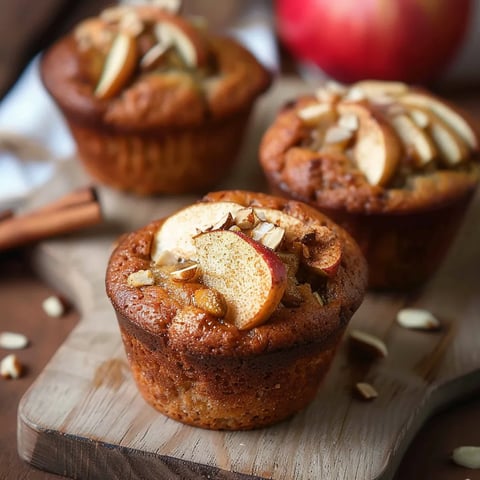 Muffins sans gluten moelleux avec pommes, amandes et cannelle