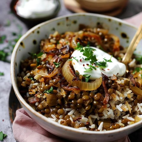 Moujadara | Lentilles et Riz du Liban