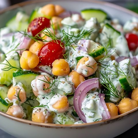 Plat Méditerranéen aux Pois Chiches et Tzatziki