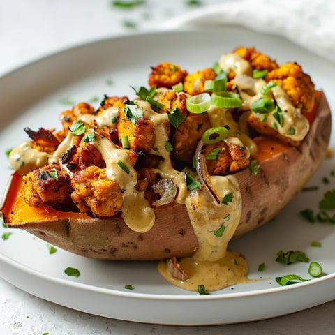 Patates douces tempeh garnies